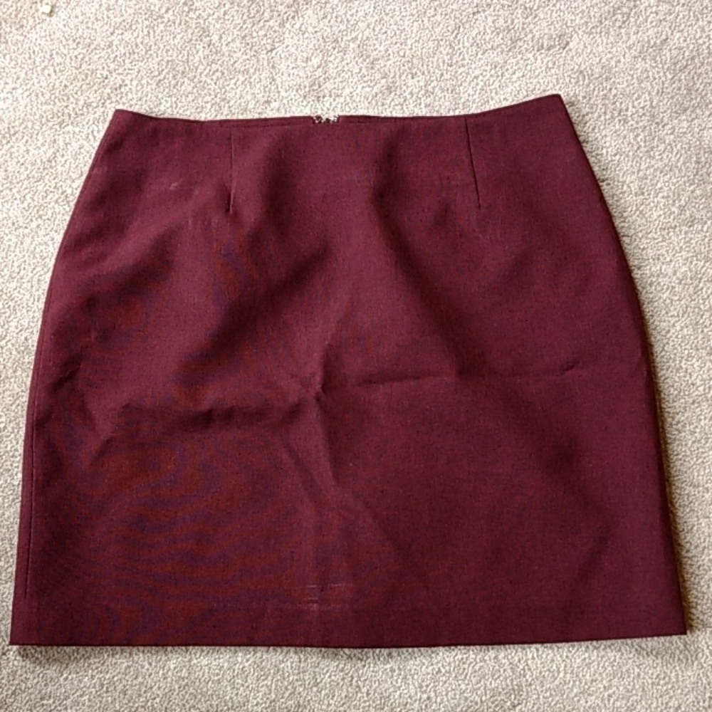 Burgundy mini skirt